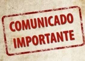COMUNICADO: AVISO DE MANUTENÇÃO COM INDISPONIBILIDADE PROGRAMADA