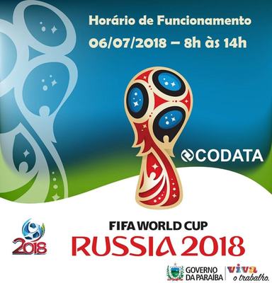 Expediente da sexta-feira(06/07/2018) nas repartições estaduais será alterado por causa do jogo do Brasil na Copa