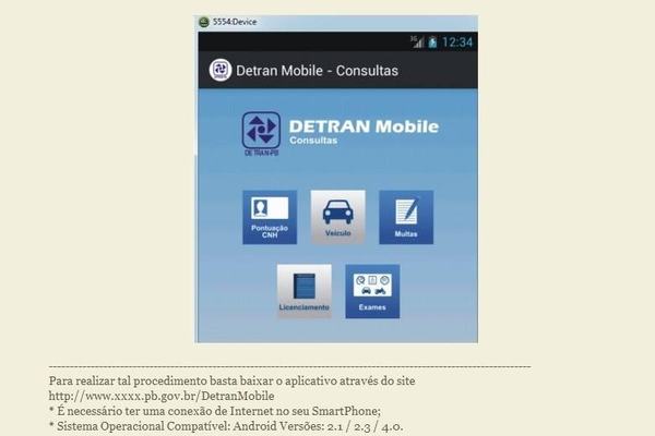 Codata desenvolve aplicativo de serviços do Detran-PB para celular