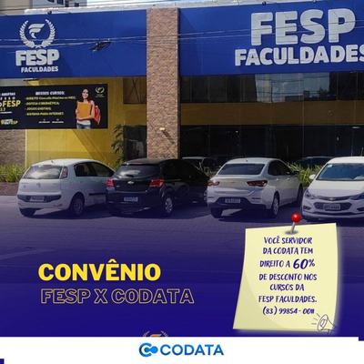 Parceria entre CODATA e FESP concede descontos de 60% nos cursos de graduação