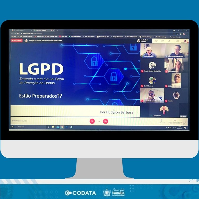 Palestra sobre LGPD encerra ciclo de encontros virtuais da CODATA sobre segurança cibernética