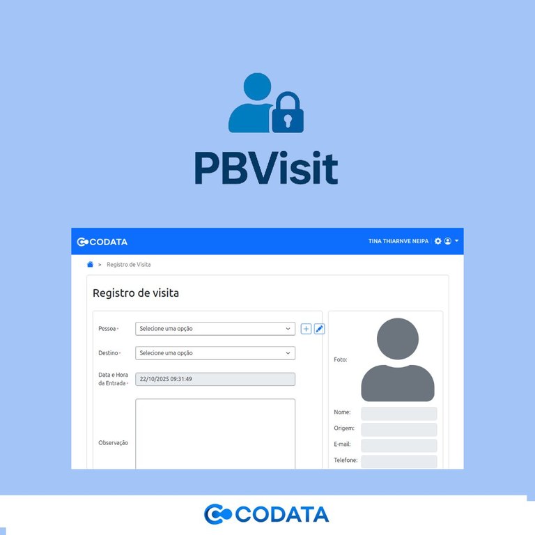 PBVisit: sistema da CODATA eleva o padrão de segurança e gestão de acesso em instituições públicas e privadas PBVisit: sistema da CODATA eleva o padrão de segurança e gestão de acesso em instituições públicas e privadas